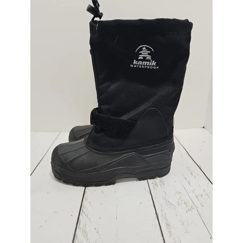 Kamik Rocket Waterproof Insulated Winter Snow Boots Sz 4 Black Lightweight